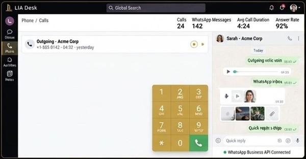 Productivity and AI module in Lia Desk